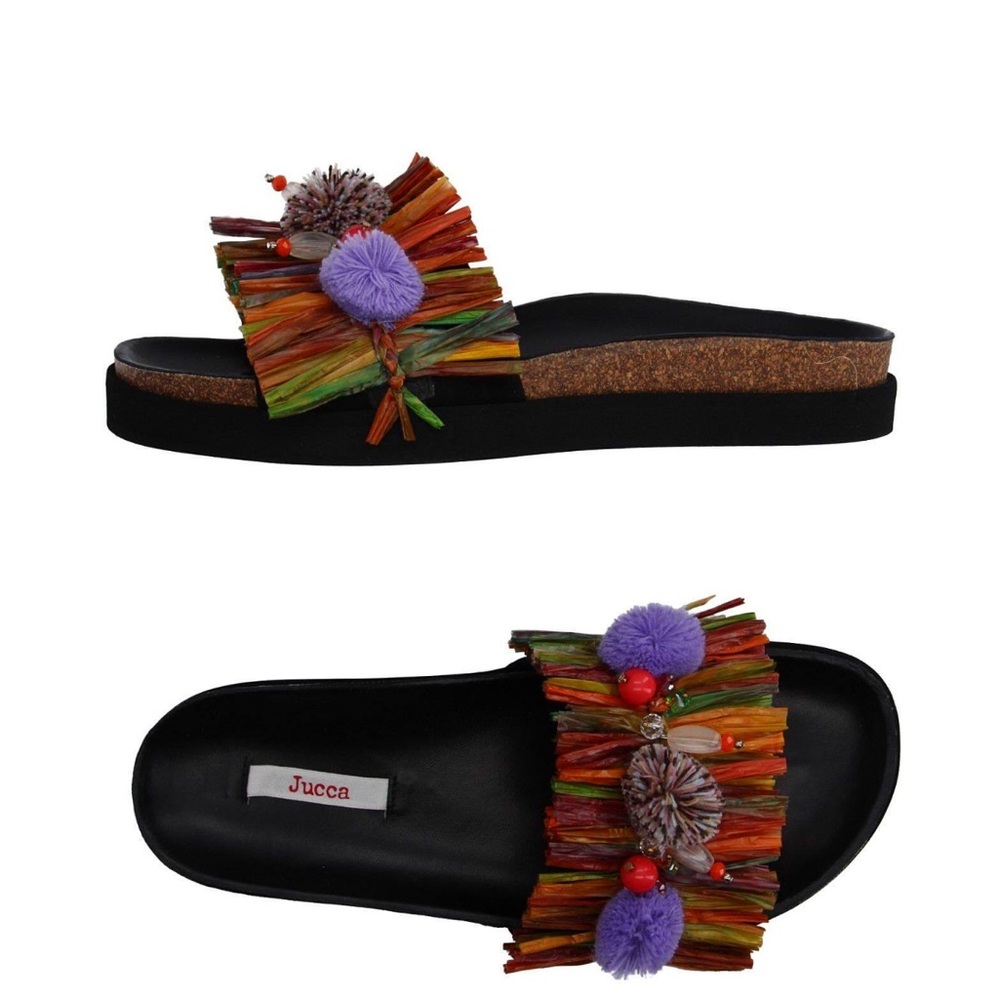 Italian Brand Jucca Women's Multicolor Slide Sandals